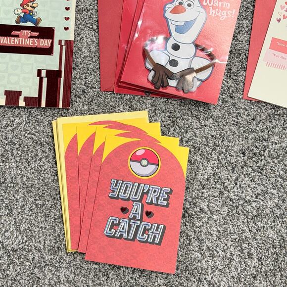 18 HALLMARK Mixed Disney, Pokemon, Star Wars, Super Mario Valentine's Day Cards - Picture 5 of 16